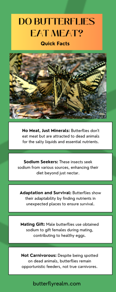 key points - infographic answering do butterflies eat meat?