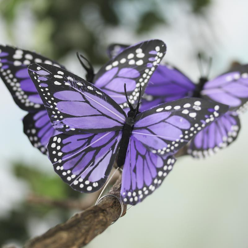 royal purple artificial monarch butterflies
