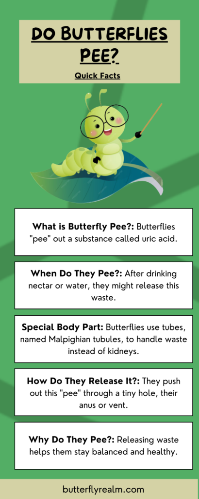 key points - infographic answering Do Butterflies pee?